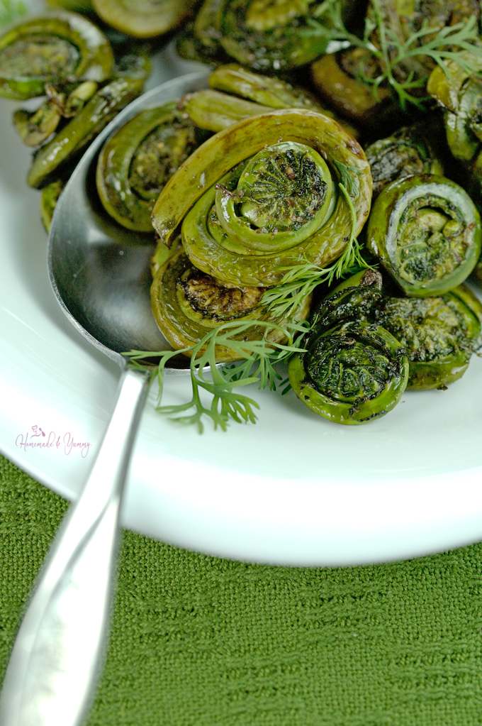 Foodista | Recipes, Cooking Tips, and Food News | Roasted Fiddlehead Ferns